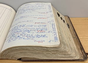 Open pages from a ledger